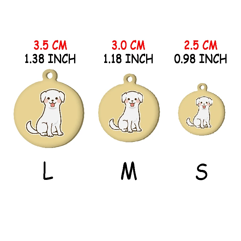 Labrador Name Tag Necklace Engraved ID Custom Anti Loss Pet Nameplate Personalized Tag Stainless Steel Name Tag For Dog Collar