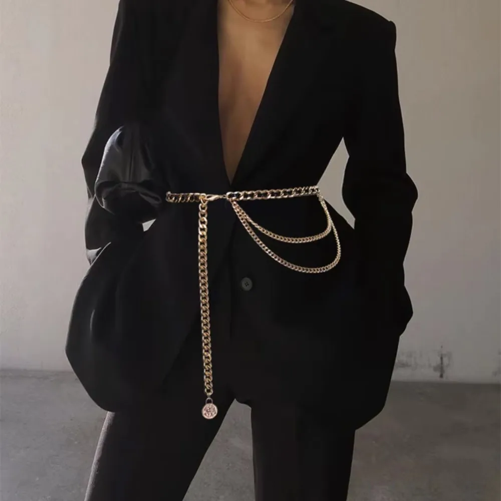 

Высокое качество металлическая поясная цепочка-цепочка ремень веревка круглый цветок кулон женский пояс регулируемый поясной ремень