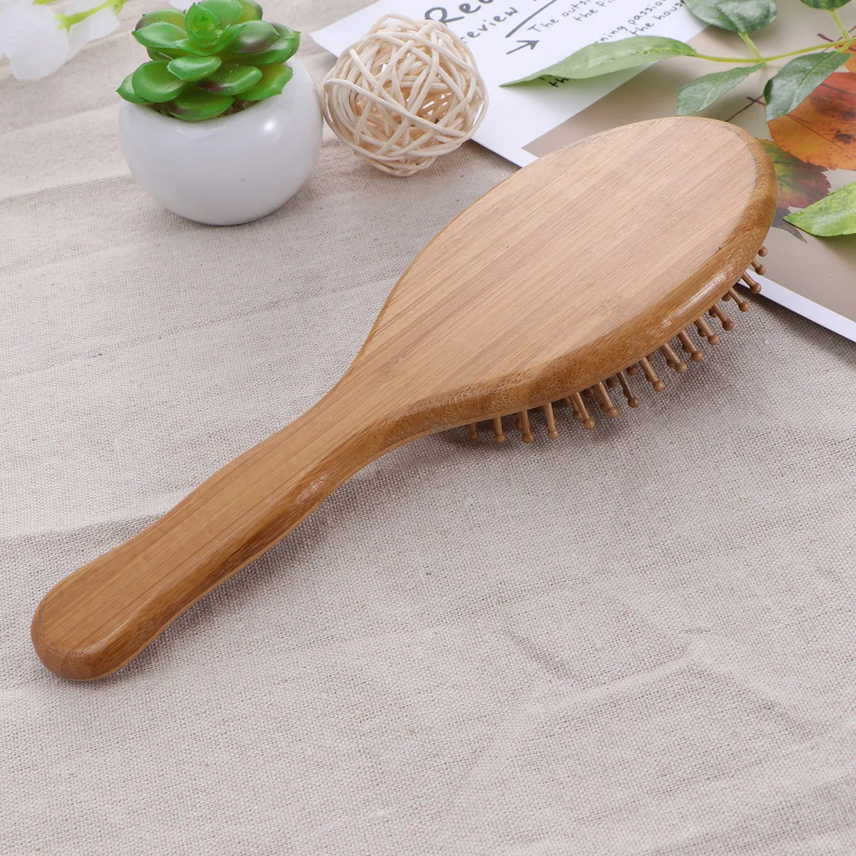 

Thick Bamboo Massage Comb Wavy Tool Anti-static Wooden Hair Comb Detangling Hair Care Massage Wooden Brush