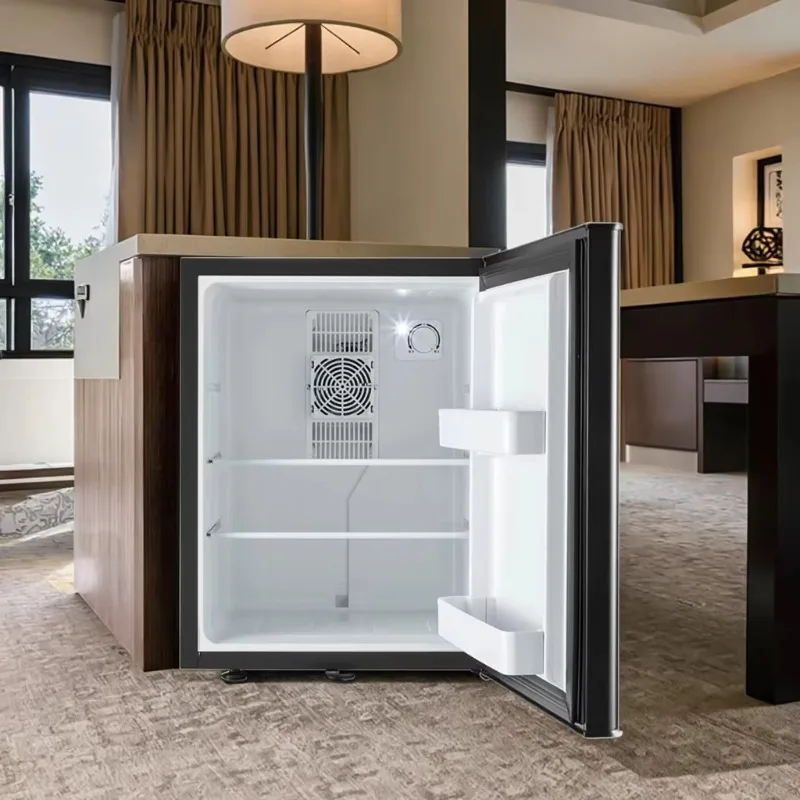 Hotel with compact silent French doors Mini bar Refrigerator Room Beverage storage Battery powered