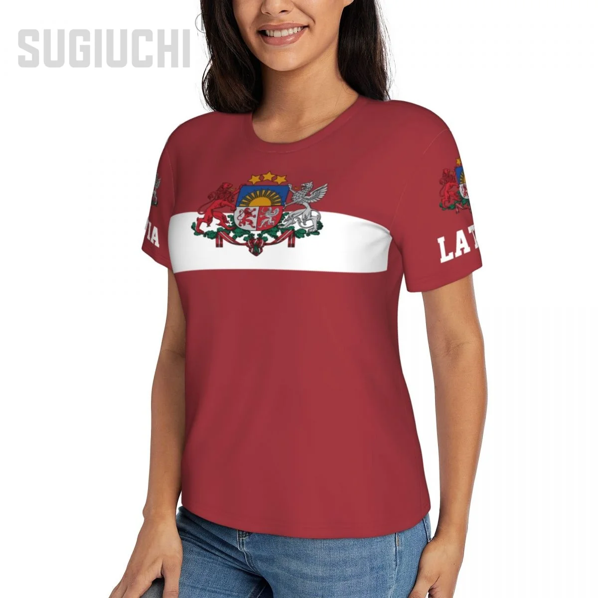 Unisex Nation T-shirt Latvia Flag Latvians T-shirts jersey For Men Women Soccer Football Fans Gifts Custom clothes tee view 5