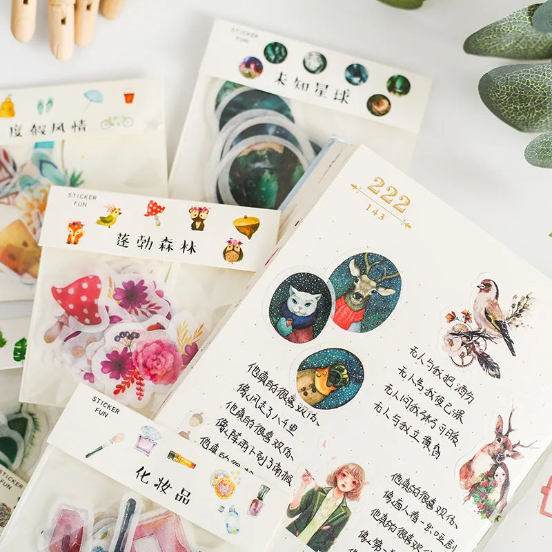 1 Pack Cute Cartoon Stationery Stickers Decorative and Paper Stickers Scrapbooking Pegatinas Student Kawaii Planner Papelaria
