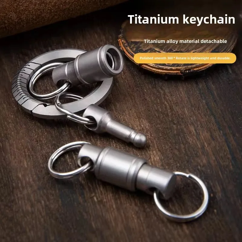 

EDC Tool Quick Release Titanium Alloy Keychain Mini Rotary Buckle Wind Bell Connector Stainless Steel Keyring