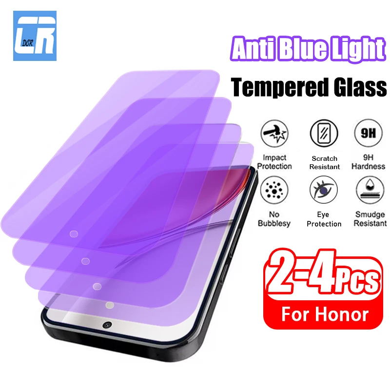 

2-4Piece Anti Blue Light Protective Film Tempered Glass For Honor X9d X7d X8c X7c X5c X8b X7b X6b X5b Plus Screen Protectors