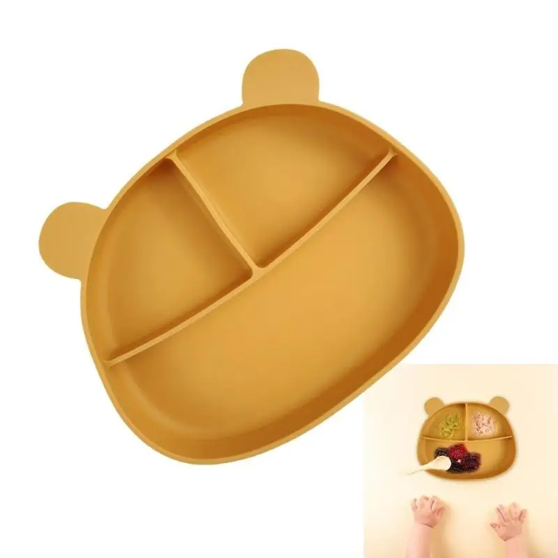 

N1HB Silicone Baby Dinning Tray Plate with Divided Sections Suction Cup