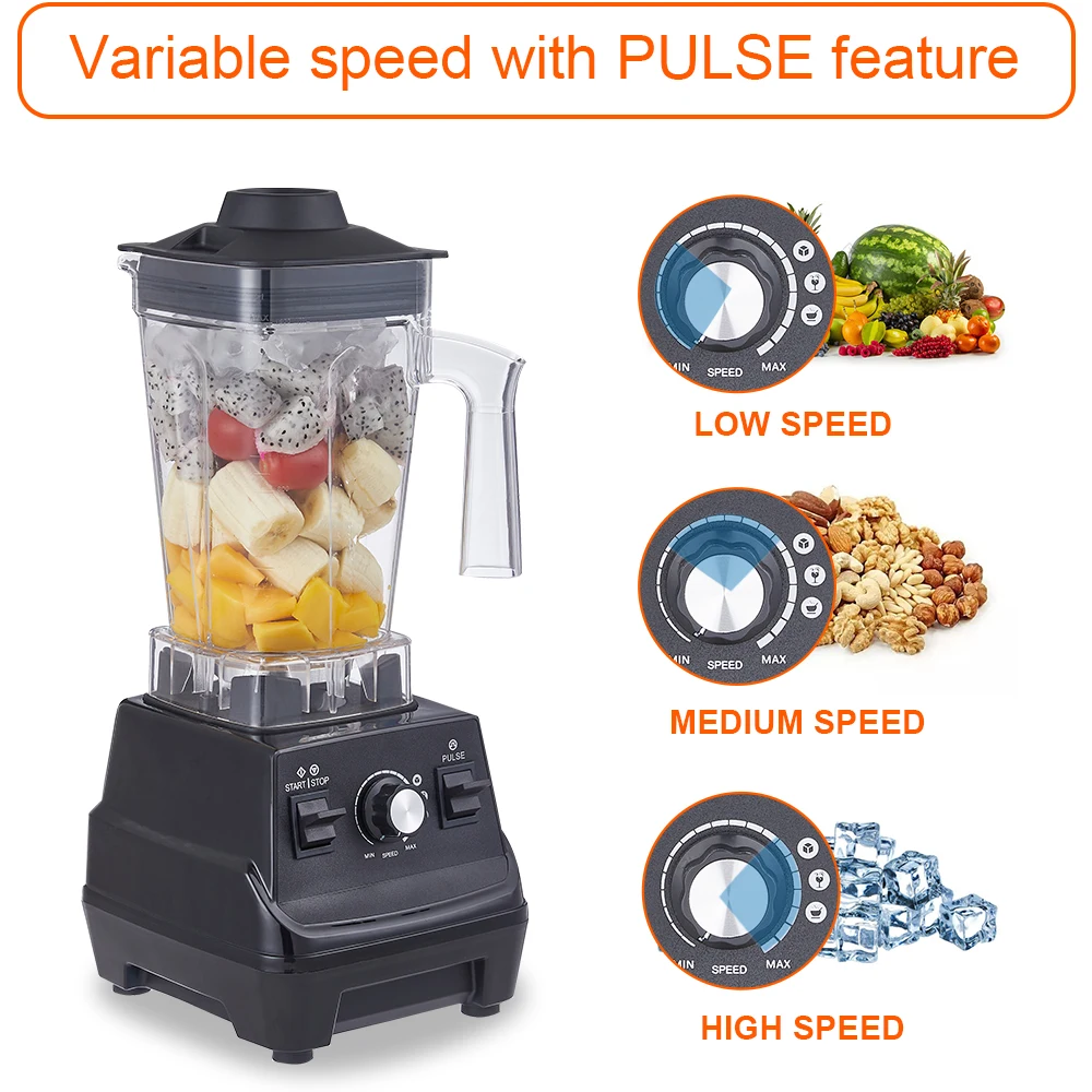 ELEKCHEF Mini Pro Smoothie Blender 1800W High Power Kitchen Mixer BPA Free 1.8L and 0.6L Dual Jar High Performance Juicer