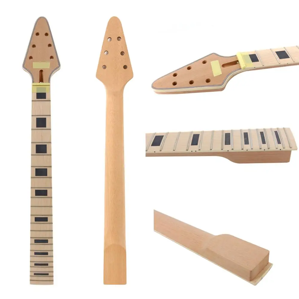 

L4-1 Unfinished New Electric Guitar Neck MAPLE Maple 22 fret 25.5 inch nut width 42mm 56 heel width