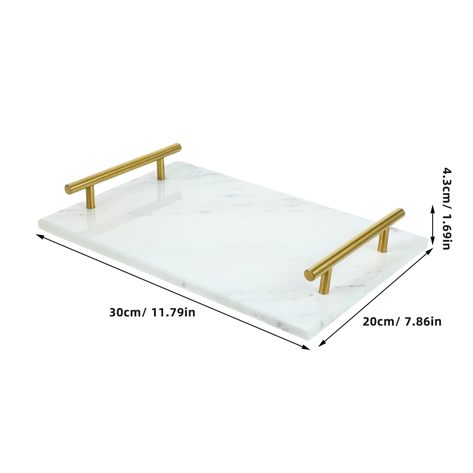 Marble Tray Handle Dried Fruit Platter Snack Dessert Plates Appetizer Kitchen Tableware Decorative Design Compact Size