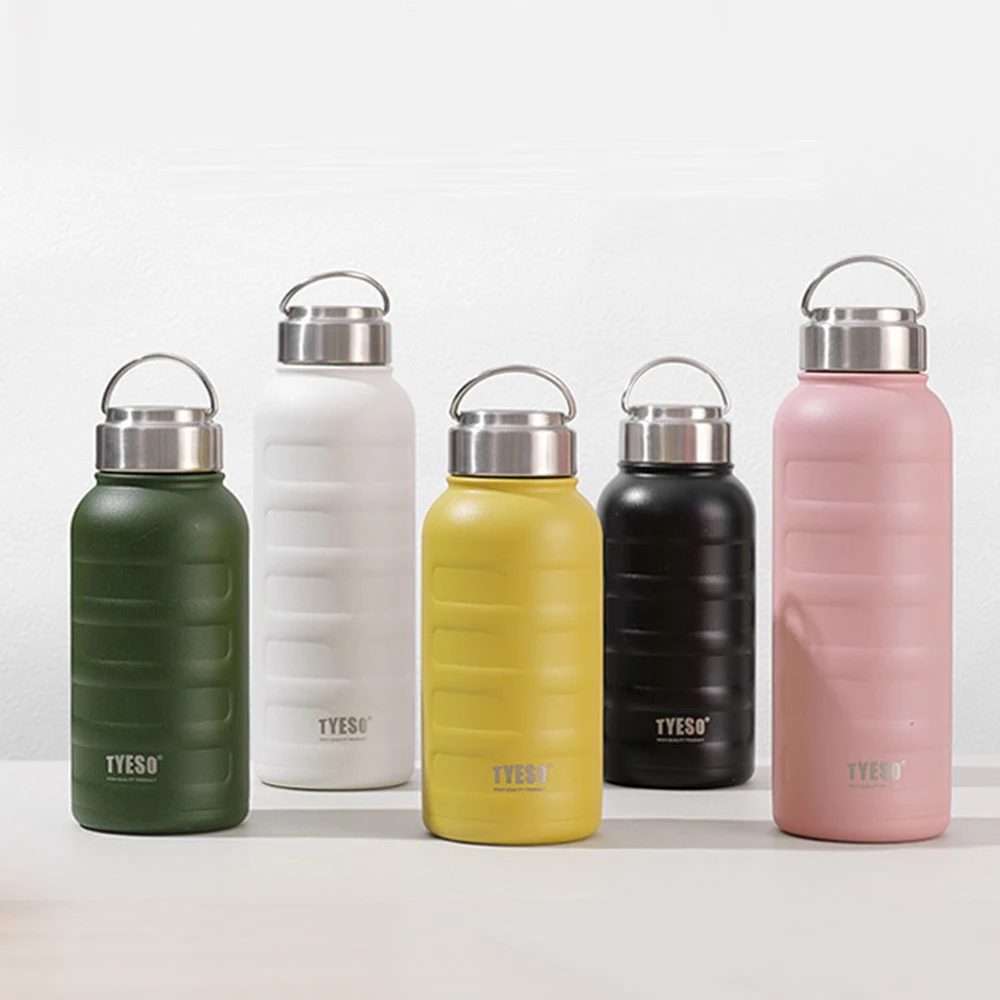 

TYESO TS-8815 Sports Travel Portable Double Wall Vacuum Thermos Flasks Stainless Steel Insulated Gym Water Bottle With Handle