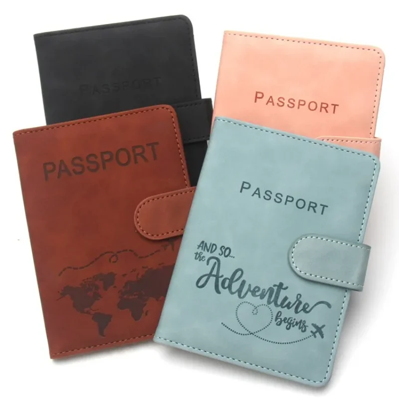 Buckle Passport Cover RFID Travel Passport Covers Passport Holder Flight Ticket Clip Id Card Holder Wallet Travel Accessories