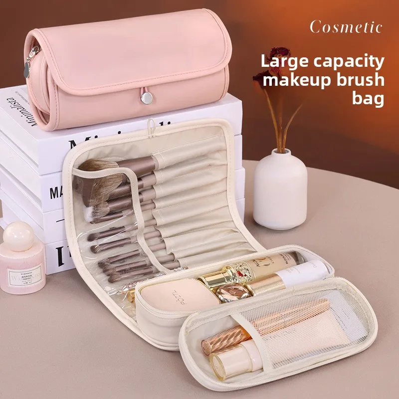 New Arrival: Multifunctional Foldable Portable Professional PU Makeup Brush Organizer Bag with High 