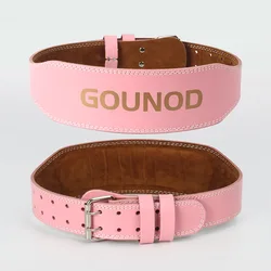 1PC GOUNOD Waist Support Sports Safety Belt Support Fitness Deep Squat Hard Pull Weightlifting Belt PU Leather Fitness Belt