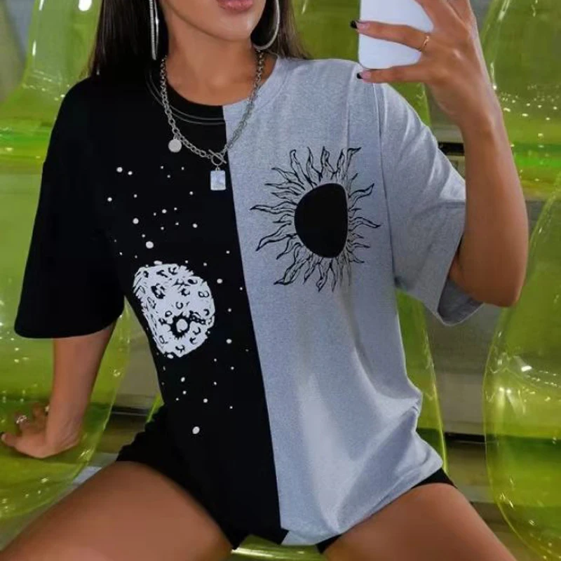 2022 Summer Women T Shirt Oversized T-shirt for Men  Tops for Women Short-sleeves Female Graphic Tees Clothing Fashion Blouse