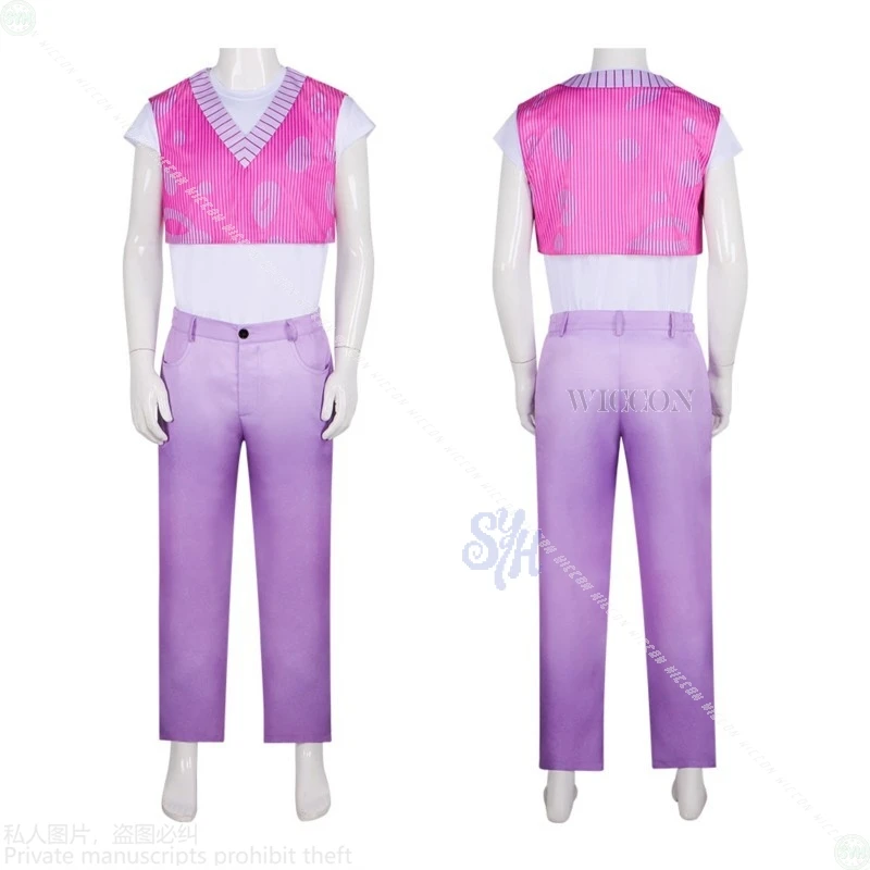 زي ساجا للأولاد الغامض Kpop شيطان أيدول زي بأكمام قصيرة مع طباعة الفهد الوردي والأبيض Y2K السراويل الوردية للهالوين كوسبروف