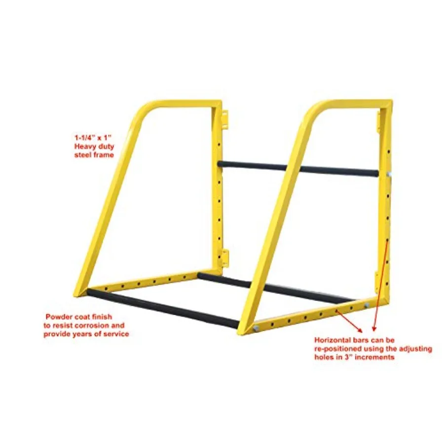 Garage/Shop heavy-duty adjustable wall-mount tire storage rack: powder-coated steel, black, telescoping 3248 width, 375 lb ccit view 4