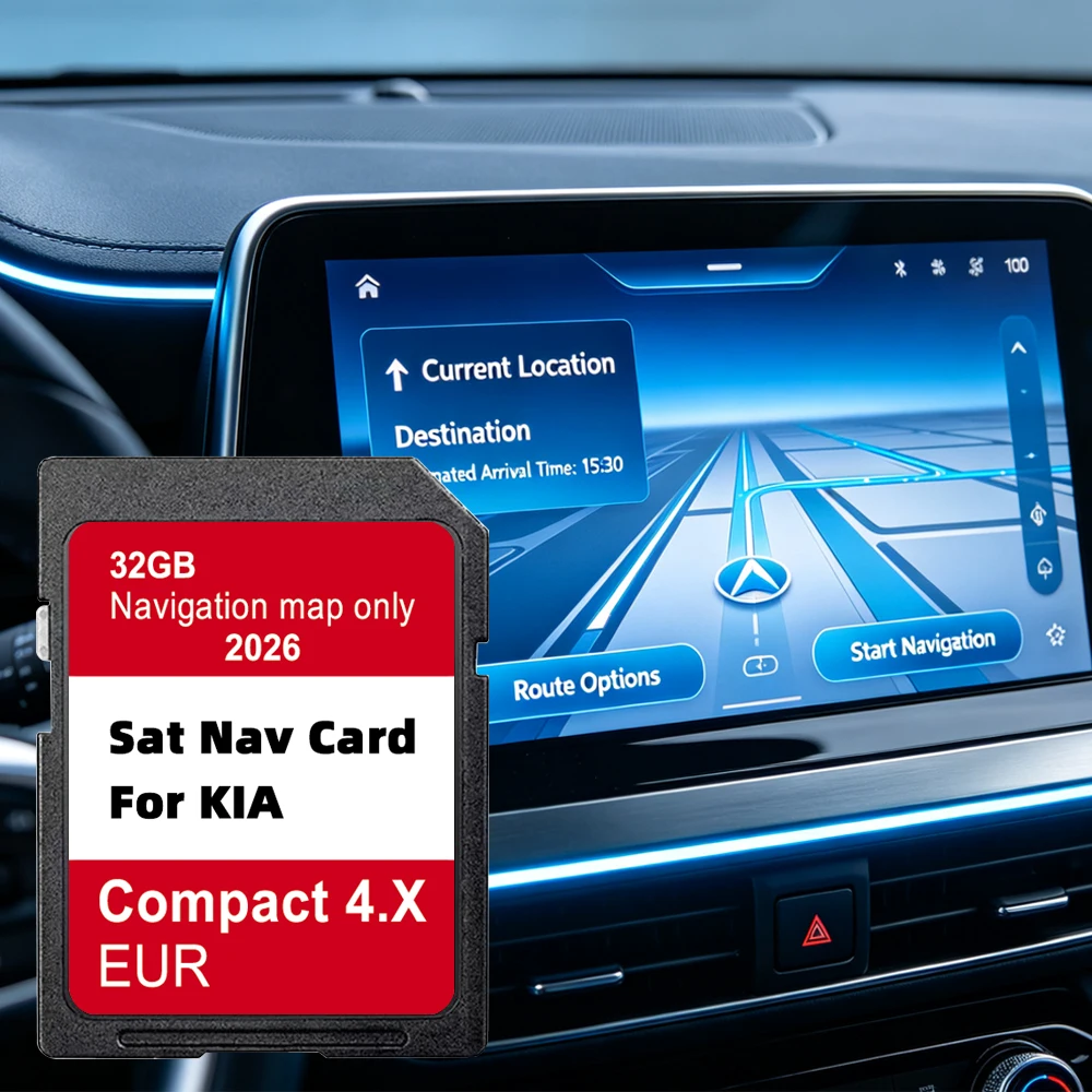 GEN4 Karten Europa UK 2026 für KIA Soul Sorento Optima Auto SD-Speicherkarte 32GB Sat Navi Compact 4.X Navigation