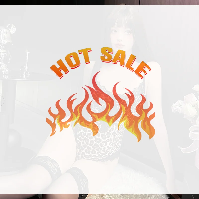 

Sexy Lingerie Women Pure Desire Leopard Print Lace Jumpsuit Sling Nightdress Pajamas