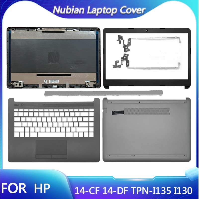 Cubierta trasera para portátil HP 14-CF 14-DF 14-DK 14-DP 14S-CR 14S-CF 240 245 G8, bisel frontal, reposamanos, bisagras, gris