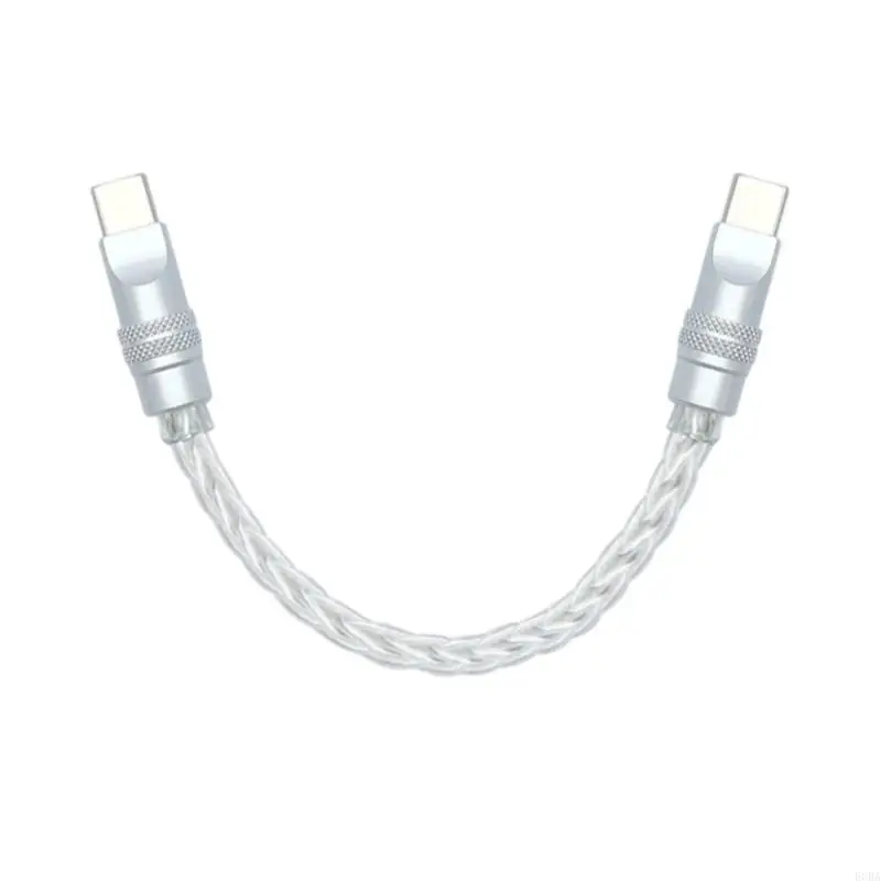 

Элегантный шнур с плетеной данных типа C с восемью серебряными серебряными монокристаллической медью для офисных путешествий и