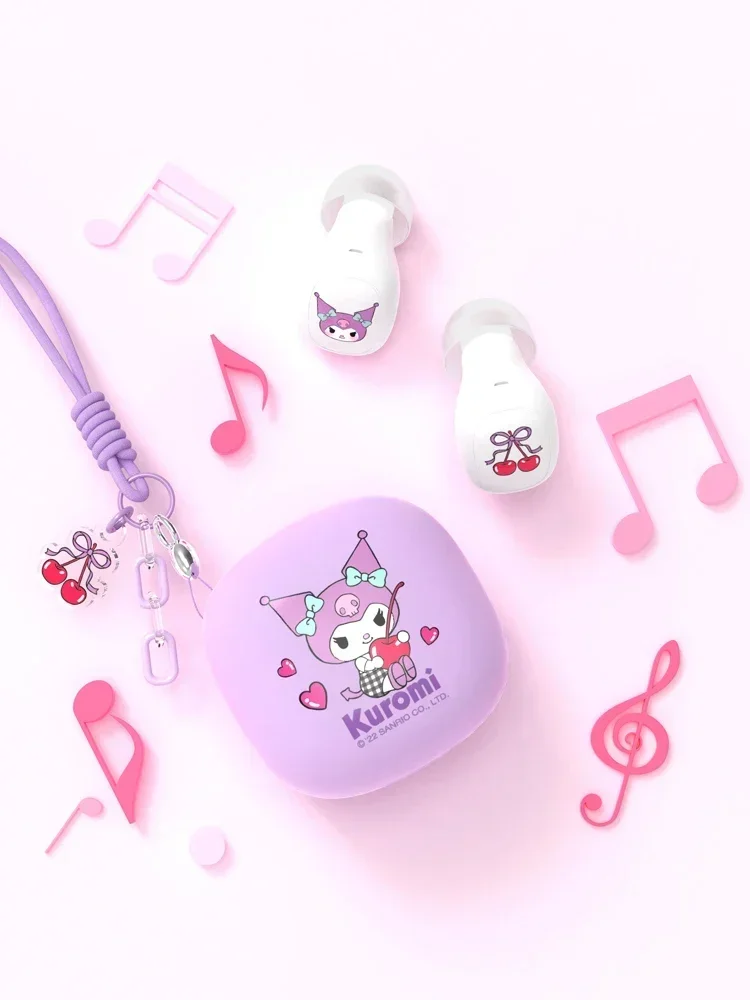 Hello Kitty Bluetooth Earphones Sanrio Kuromi Cute Wireless Headset My Melody Cinnamoroll Sport Noise Reduction Headphones