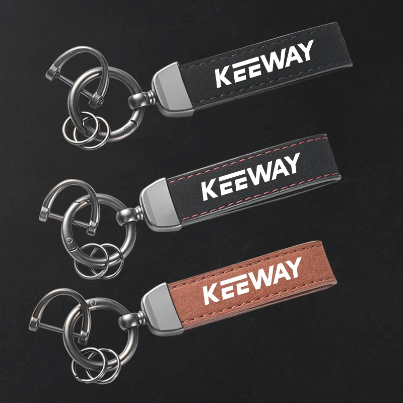 

High-Grade Leather Suede Keychain Motorcycle KeyRing For Keeway Hurricane 50 Vieste 300 Zahara Superlight RKV RKF 125 RKS 150