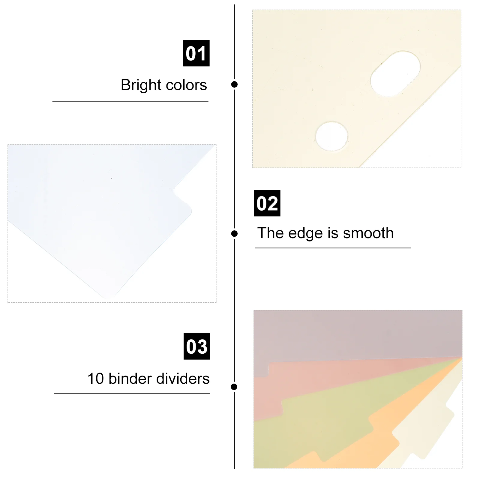 10 ชิ้น Divider Index Board แท็บสําหรับ Binders แบ่งฉลาก Partition แทรกป้ายพลาสติก Office