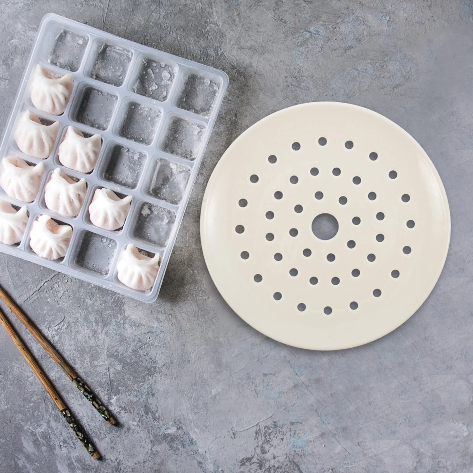 

Steaming Plate Drain Shaped White Dinner Plates Multi-purpose Kitchen Dumpling Creative Draining