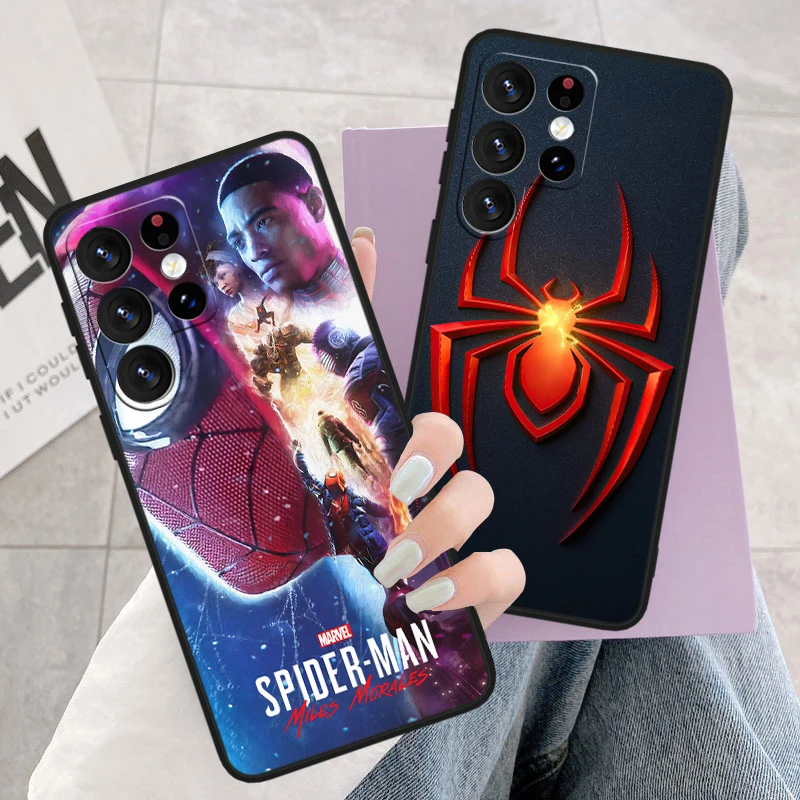 

Avengers Spiderman Man Hero For Samsung S24 S23 S22 S21 S20 FE S10e S10 S9 Ultra Plus Plus Soft Silicone Black Phone Case