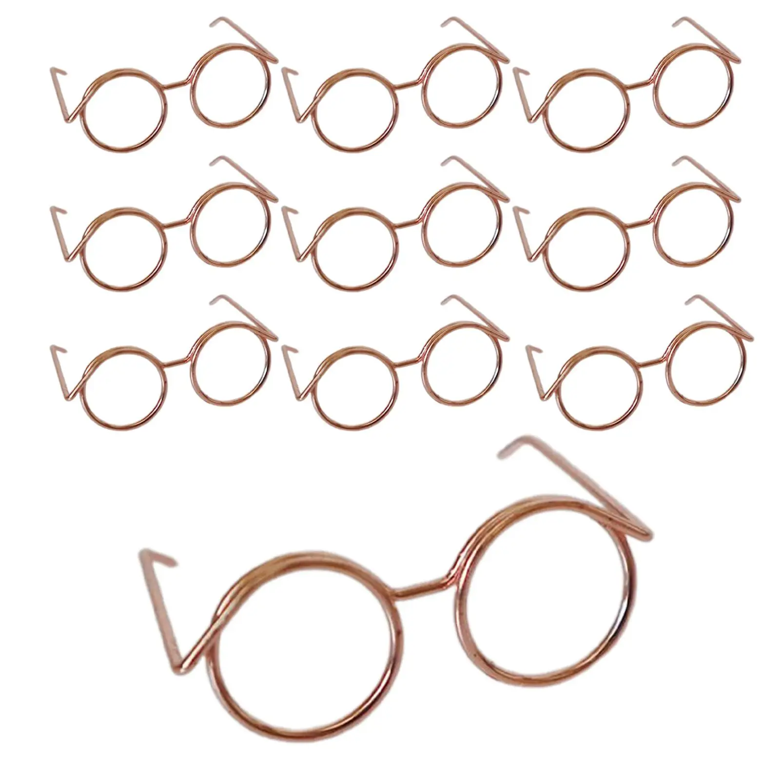 10 Pieces DIY Doll Glasses Crafts Sunglasses Classic DIY Crafts Wire Glasses Frame Figures Doll Glasses for Dolls Cosplay Pets