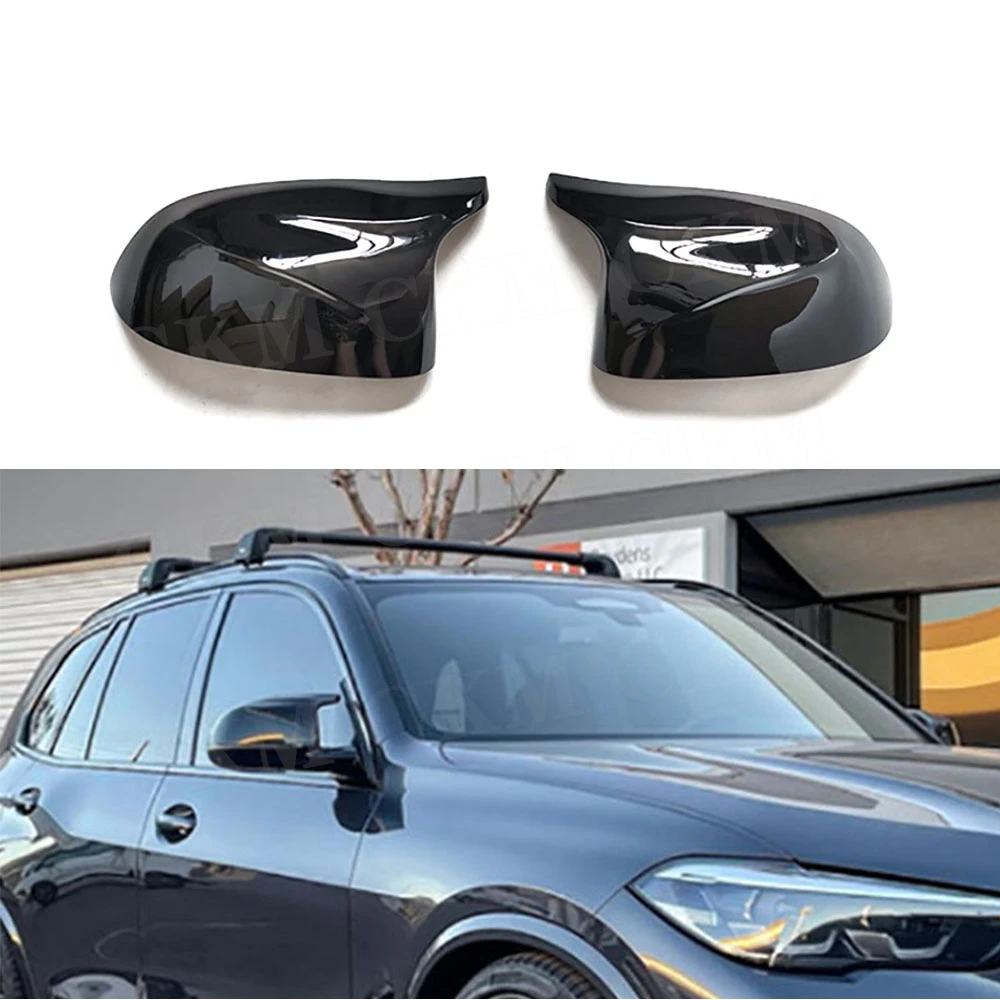 

CKMUUER 2 шт./компл. автомобильные крышки зеркал бокового вида, глянцевая черная крышка заднего бокового зеркала для BMW X5 G05 2019+ Стайлинг автомобиля