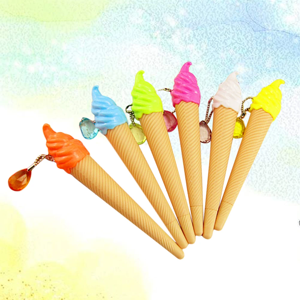 

12Pcs Creative Ice Cream Shape Gel Pens Smooth Fine Point Black Ink Pens for School Student Stationery Drawing Note Taking