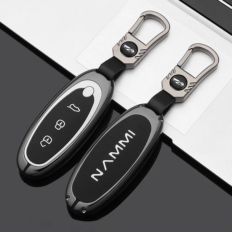 Zinc Alloy Silicone Car Key Case for Dongfeng NAMMI 01 Remote Protection Cover Bag Shell Keychain Ring Holder Fob Accessories