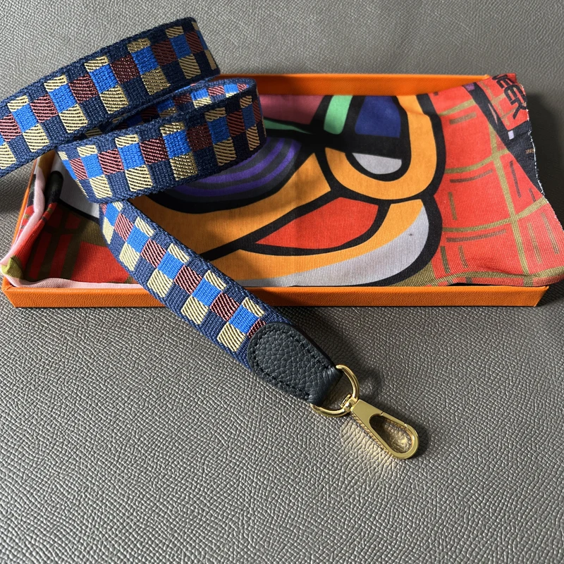 

Women’s Hand-Stitched Togo Leather Shoulder Strap 2.5cm Wide Canvas Strap For Mini Evelyn Bag DIY Replacement Accessories