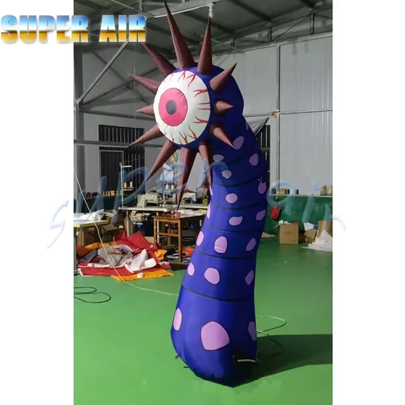 Incredibile bulbo oculare gonfiabile per soffiaggio d'aria per occhi, mostro in piedi greaturo alieno di Halloween