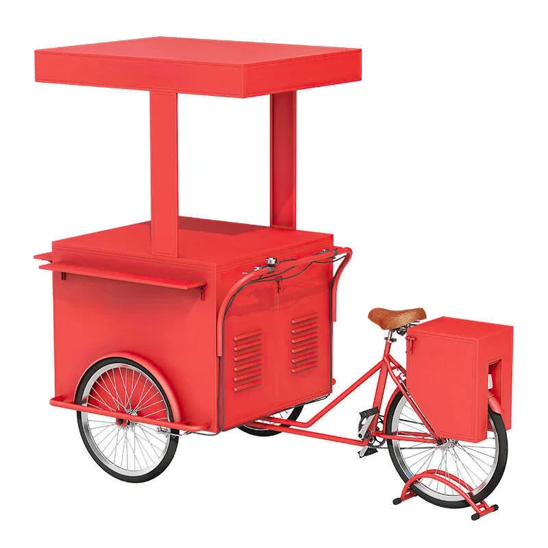 

Mobile Coffee Cart Multifunctional Sales Car Decorations Reverse Cycling