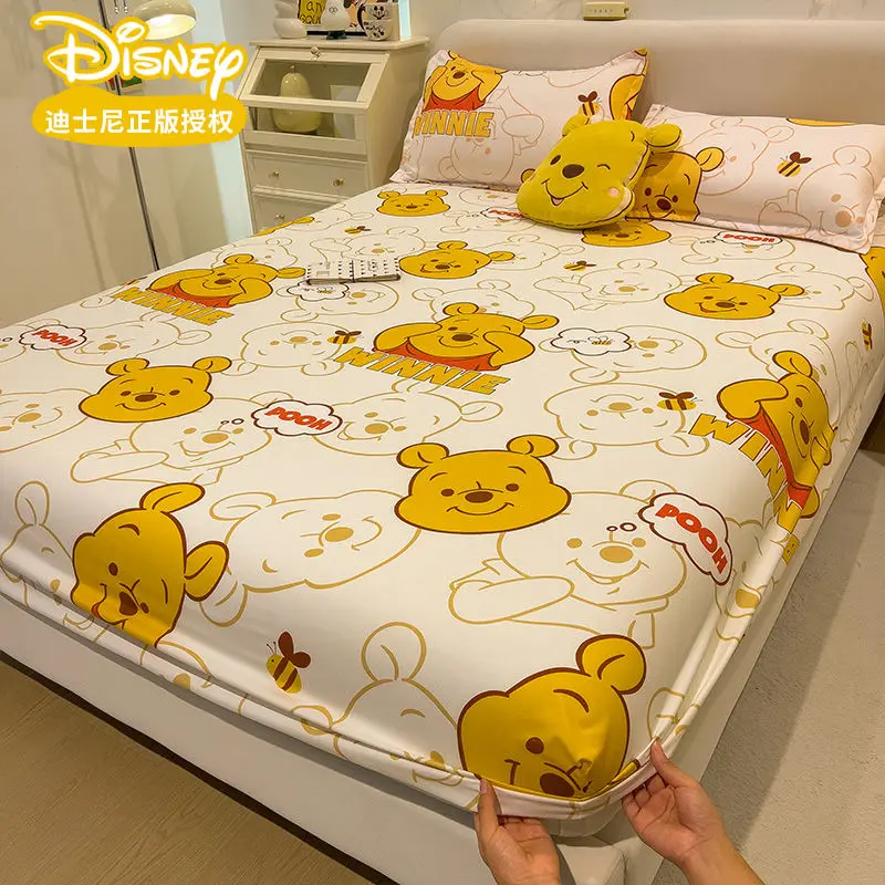 

Disney Pooh Bear Mickey Stitch Lotso Skin Friendly Wash Bed Cover Single-piece Bed Cover Mattress Cover Simmons Bed Cover Sheet