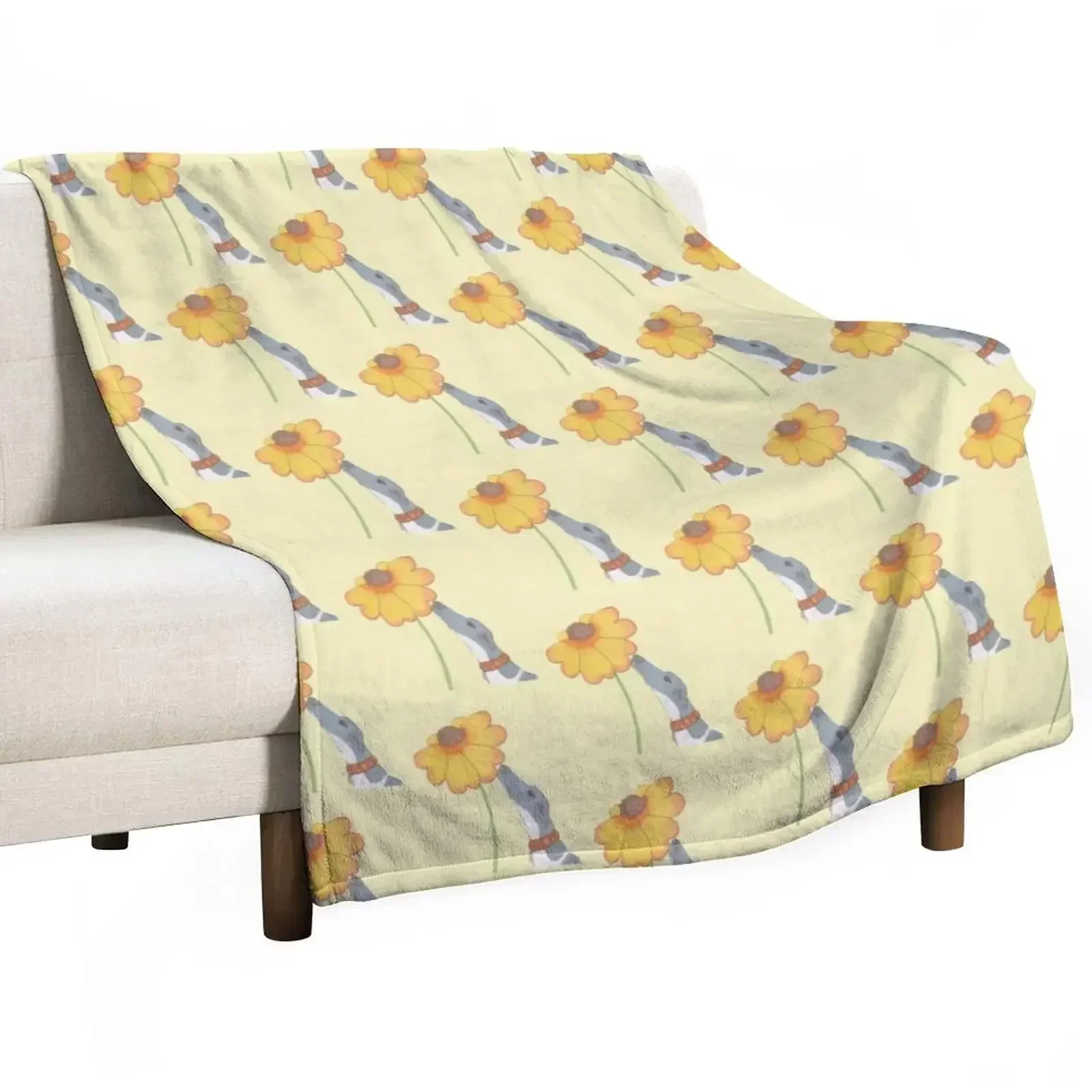 

Just Sniffing Sunshine - Greyhound Sniffing a Yellow Flower Throw Blanket Decorative Beds Soft Blankets