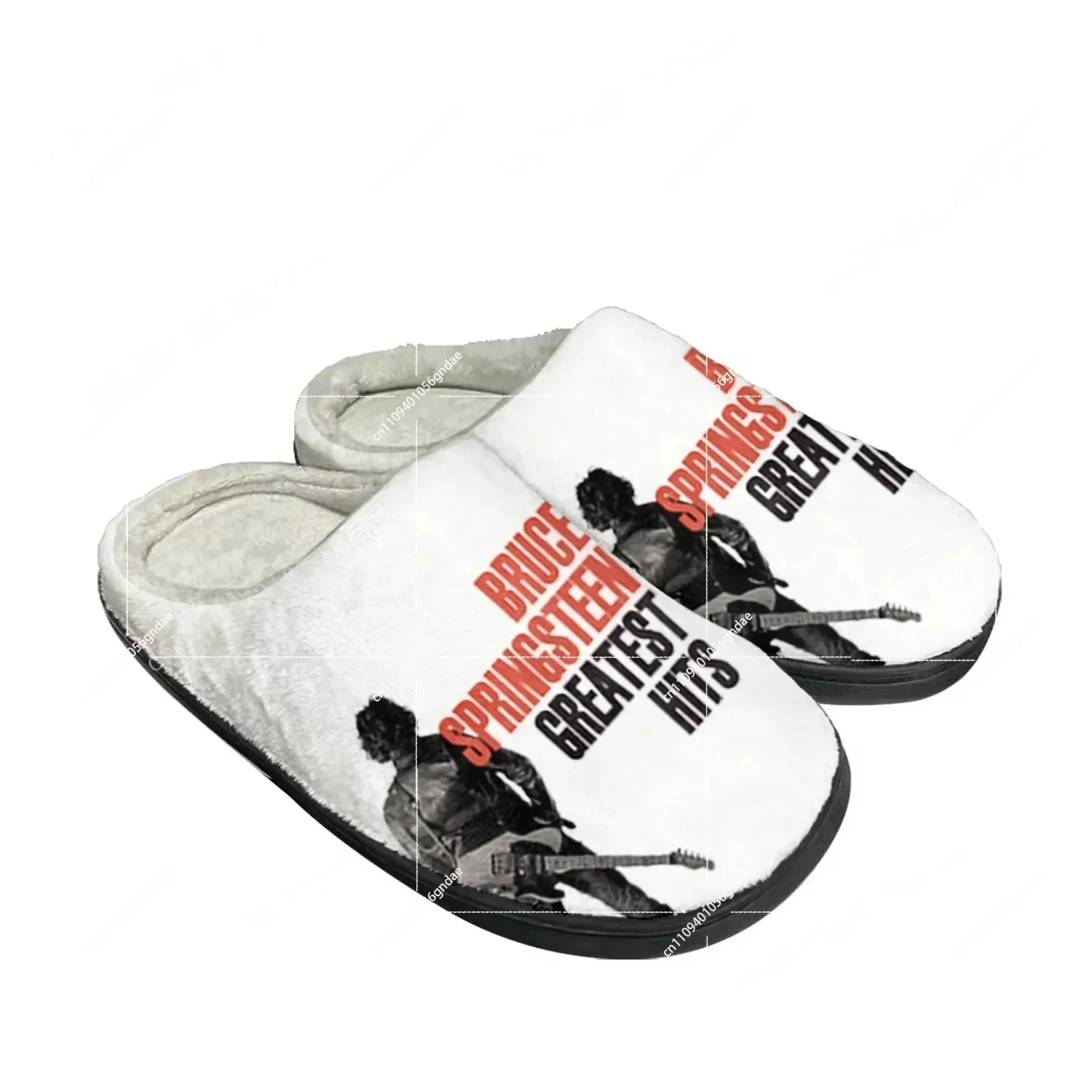 

Born To Run Custom Home Cotton Slippers for Men and Women Bruce Springsteen Plush Thermal Bedroom Keep Warm Shoes