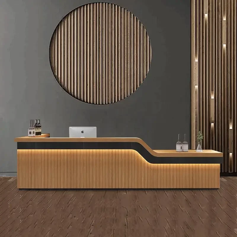 gs-Modern Retro Style Solid Wood Bar Counter Custom Lacquer Corner Front Desk Iron Base Single Seater Yimutang Model 20251001