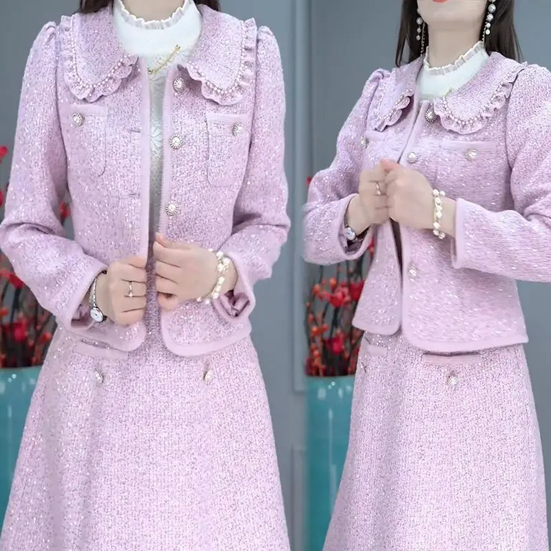 

Маленький элегантный и милый однобортный пиджак в ароматном стиле + облегающая полуюбка, темпераментный комплект из двух предметов высокого класса