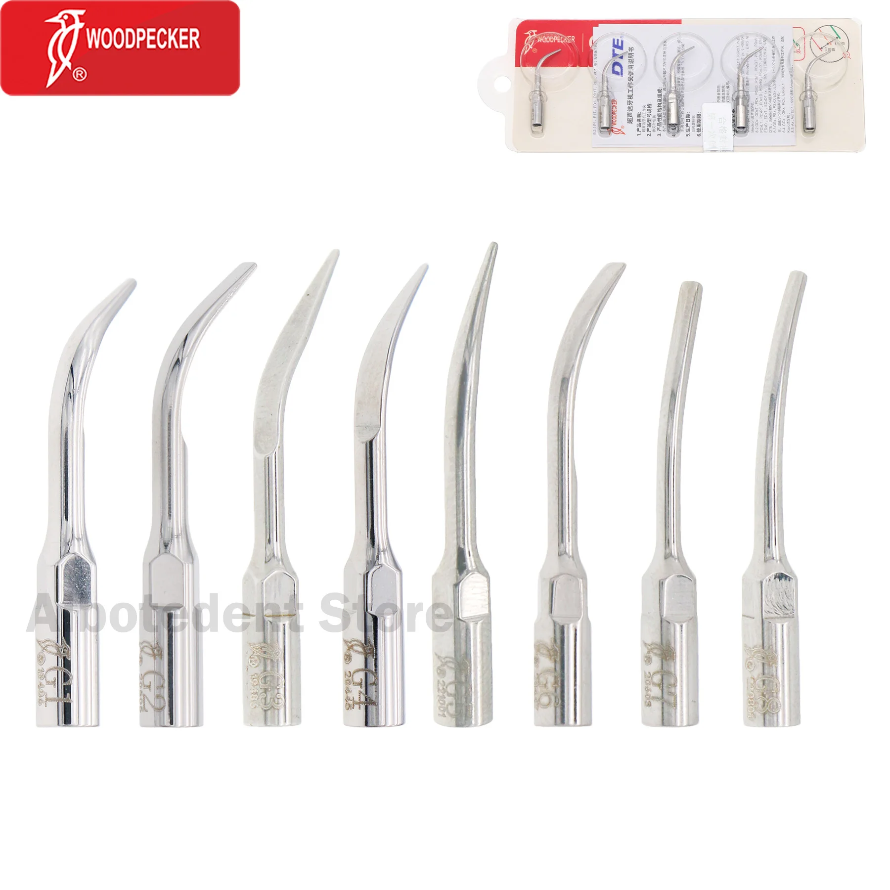 

Original 100% Woodpecker Dental Ultrasonic Scaler Scaling Tips fit EMS 5PCS G1 G2 G3 G4 G5 G6 G7 G8