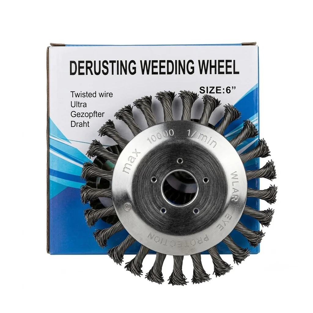 6 Inch Weed Brush Cutter Head Universal Grass Trimmer Head 150mm Steel Wire Wheel Brush Disc For Lawn Mower Garden Tools 24 Blad