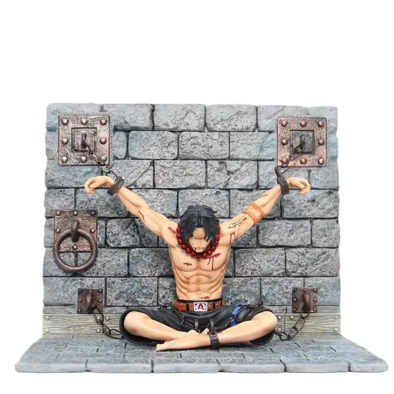 

Anime Character Prison Fire Fist Doll Battle Injury Scene Statue Model Desktop Ornaments Collectible In Stock