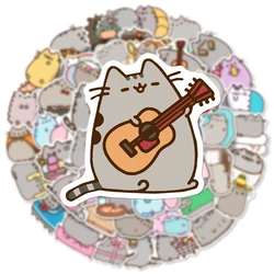 10/30/50pcs Funny Cute Grey Fat Cat Stickers Kawaii Cartoon Animal Kitten Sticker Water Bottle Laptop Phone Kids Decals Toy Gift