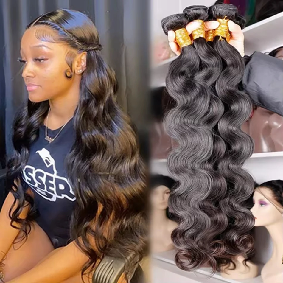 

16A Объемная волна 30, 40 дюймов, 100% человеческие волосы, вьющиеся пучки, бразильские 3 4 пучка волос, парик, плетение волос, наращивание волос, необработанные парики из натуральных волос