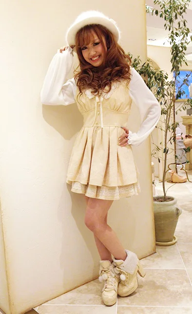 SALES Export To Japan Liz Lisa Flocking Knitted Lace Embroidery Long Sleeve Thick Mini Dress