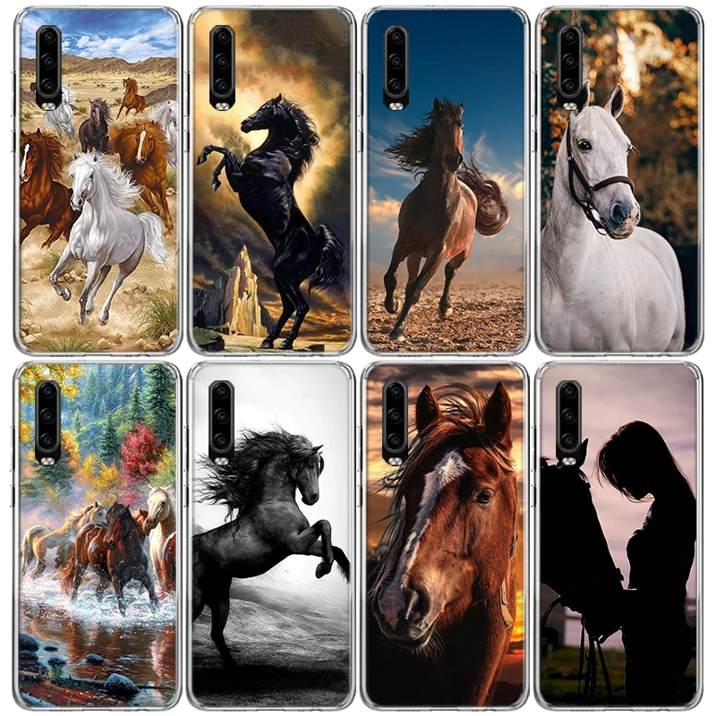 Horse Great Beauty Galloping Phone Case For Huawei P40 P30 P20 P10 Lite Mate 10 20 Pro Y5 Y6 Y7 Y9S P Smart Silicone Shell Print