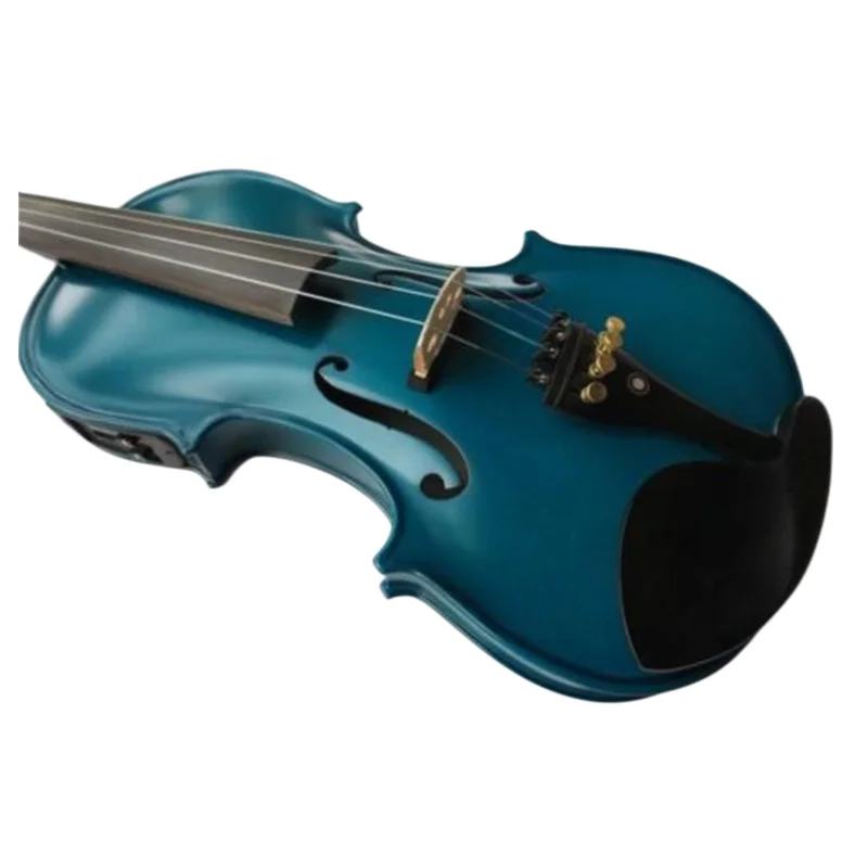 Solid wood Beautiful Blue colors electric & acoustic violin 4/4 #7970