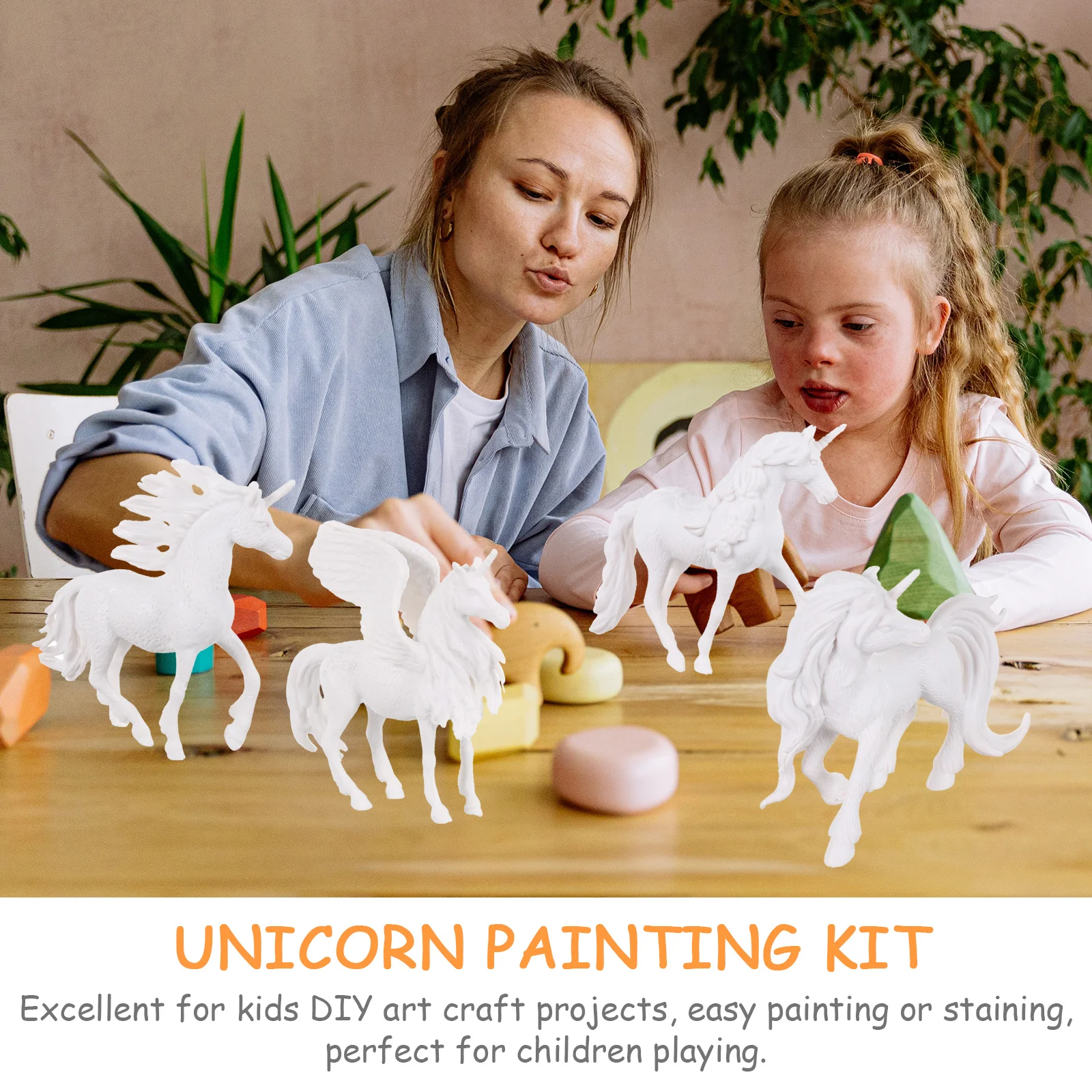 Molde de pintura artesanal de unicornio embrión blanco para colorear, juguetes para niñas, Kit de moldes, suministros para fiesta de cumpleaños, ventosa, 4 Uds.