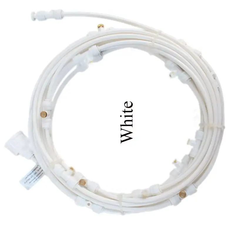 

White Outdoor Misting System - 6M-18M Garden Irrigation Kit for Cooling & Watering Flowers